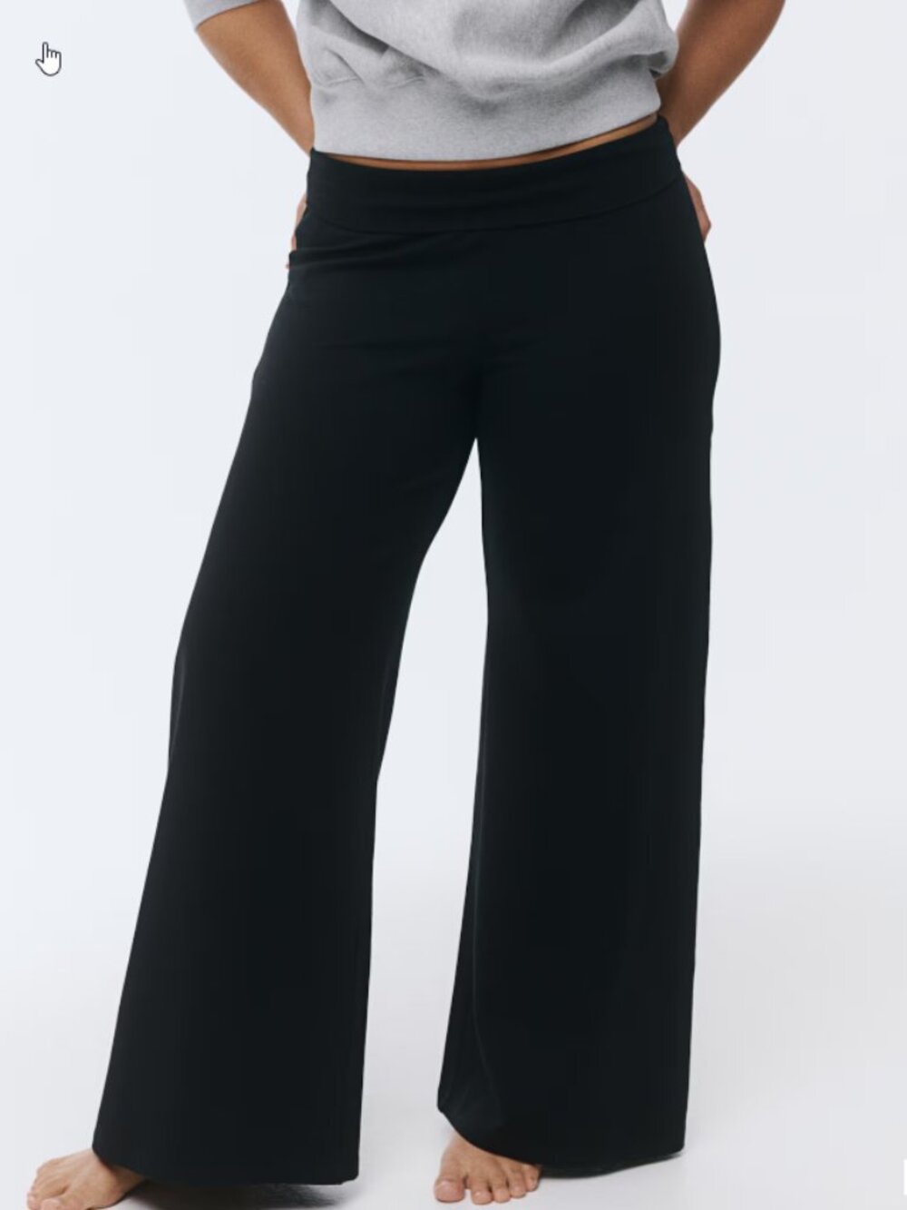 HM Flared Cotton Jersey Pants Black Size M 2 PACL